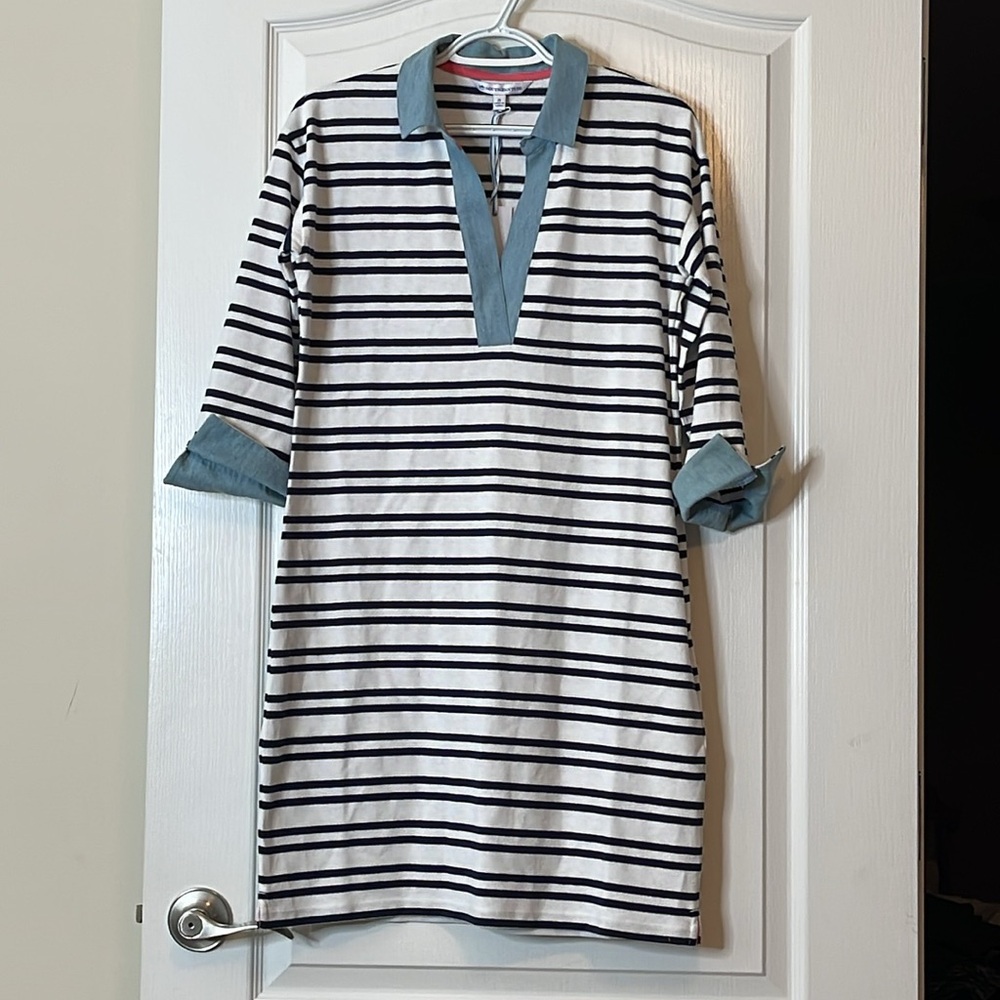 Southern Tide Carolina Stripe Shirt Dress Size Small - Picture 5 of 14